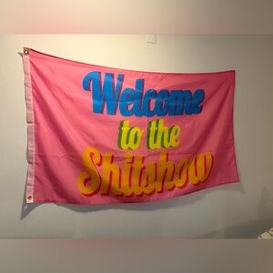Flag with Bold Multicolor Typography